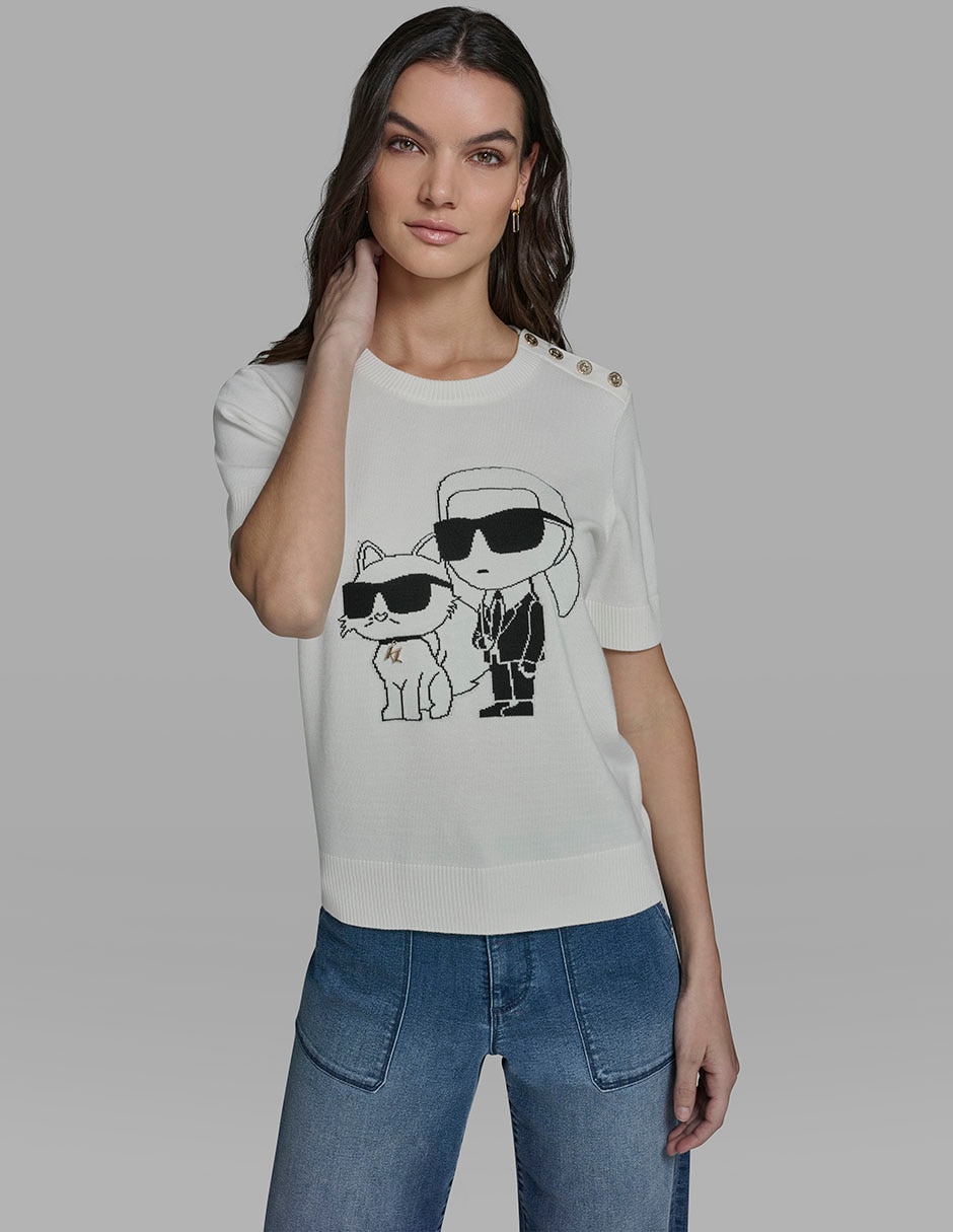 Blusa manga corta para mujer