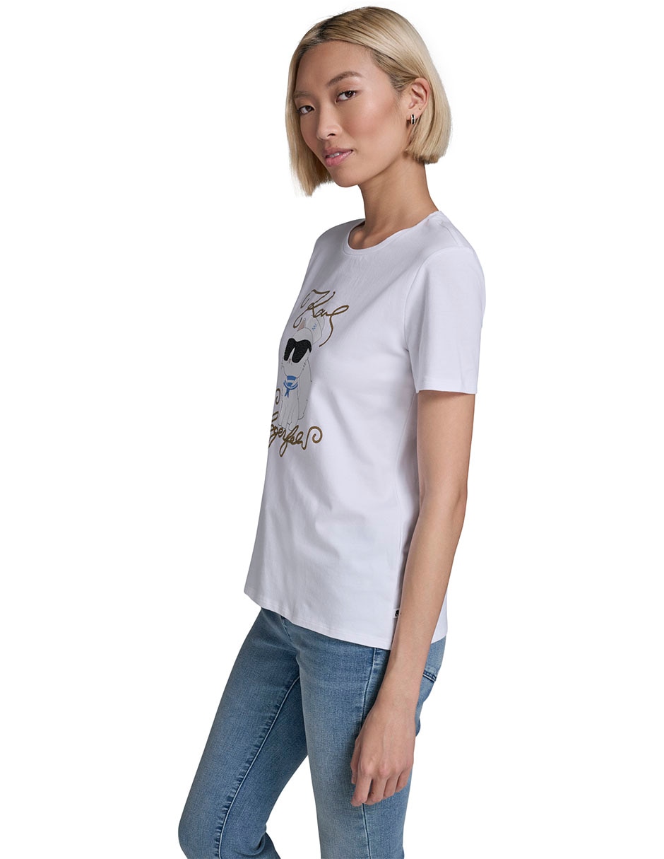 Playera manga corta cuello redondo para mujer 3