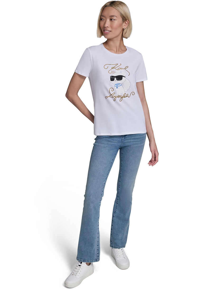Playera manga corta cuello redondo para mujer 6