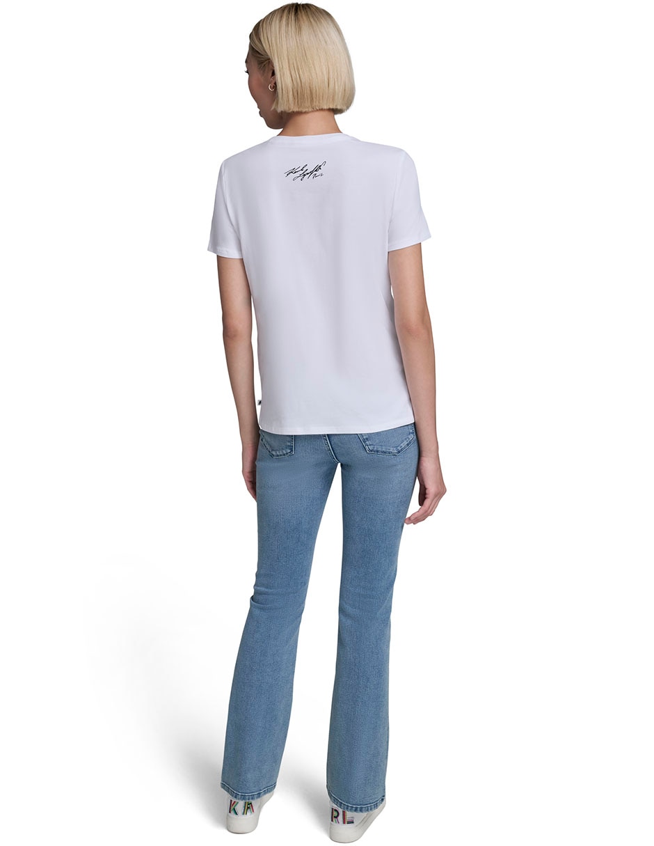 Playera manga corta cuello redondo para mujer 7