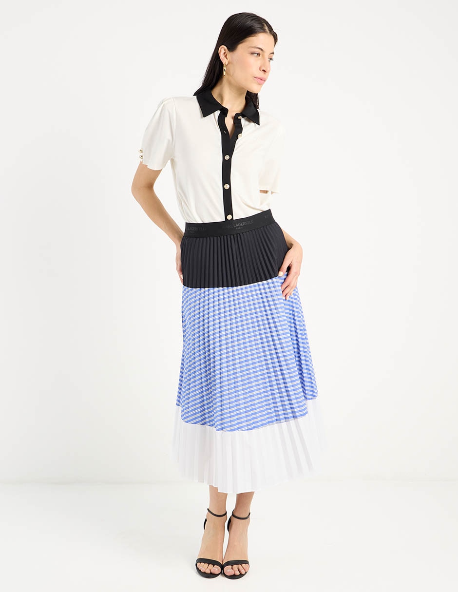 Blusa camisera manga corta para mujer 2