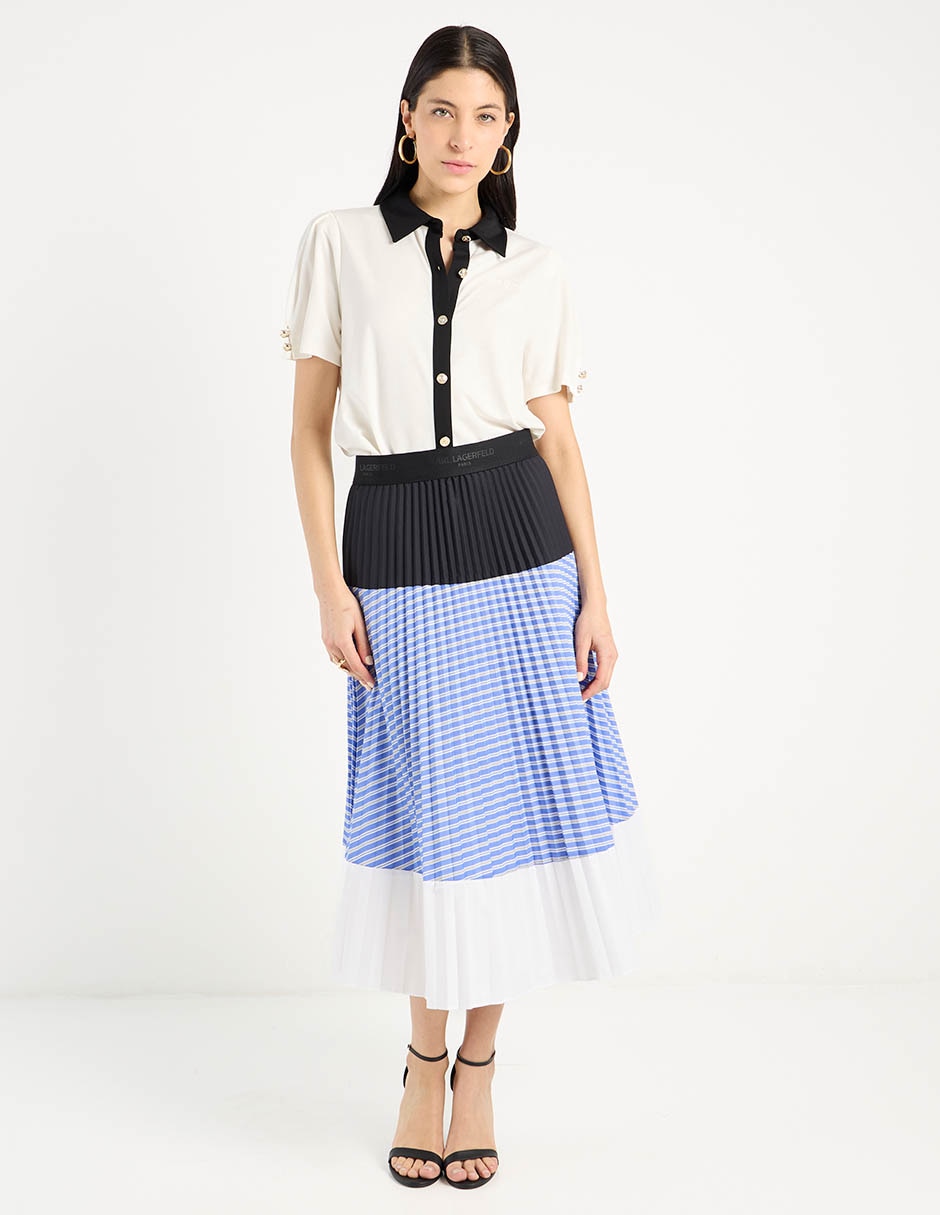 Blusa camisera manga corta para mujer 3
