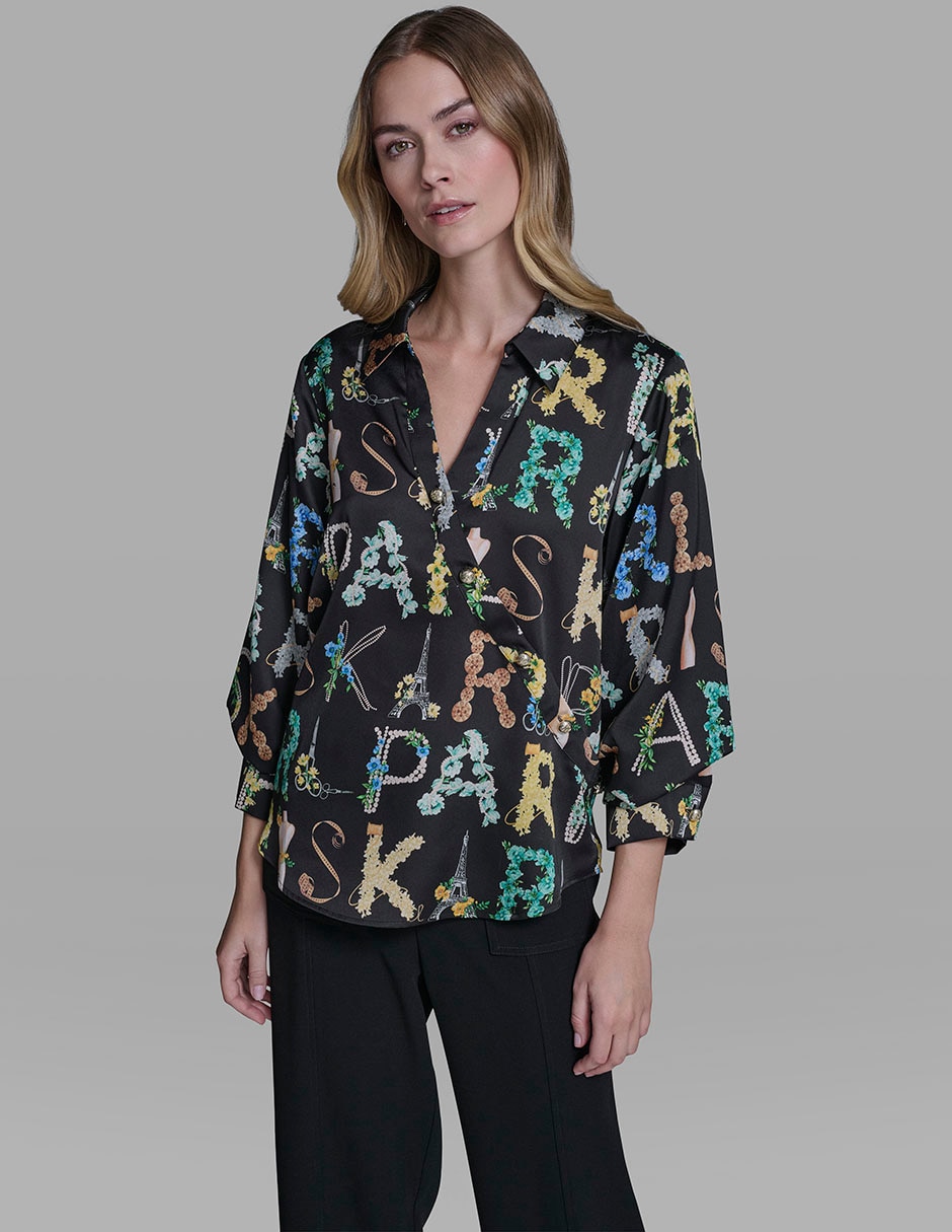 Blusa manga 3/4 para mujer