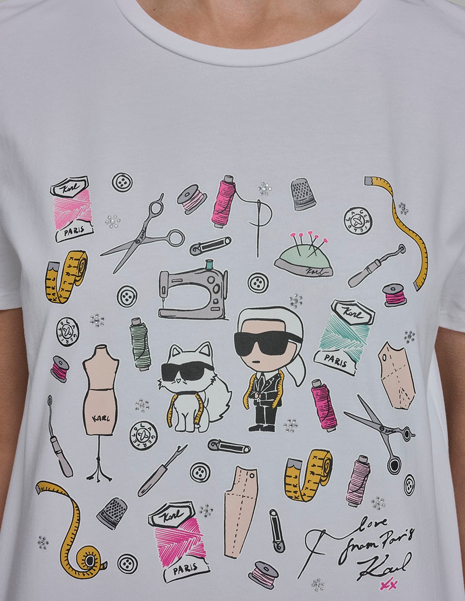 Playera manga corta cuello redondo para mujer 4