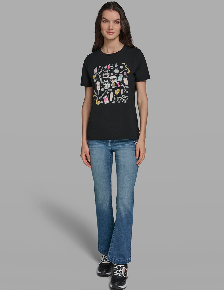 Playera manga corta cuello redondo para mujer 5