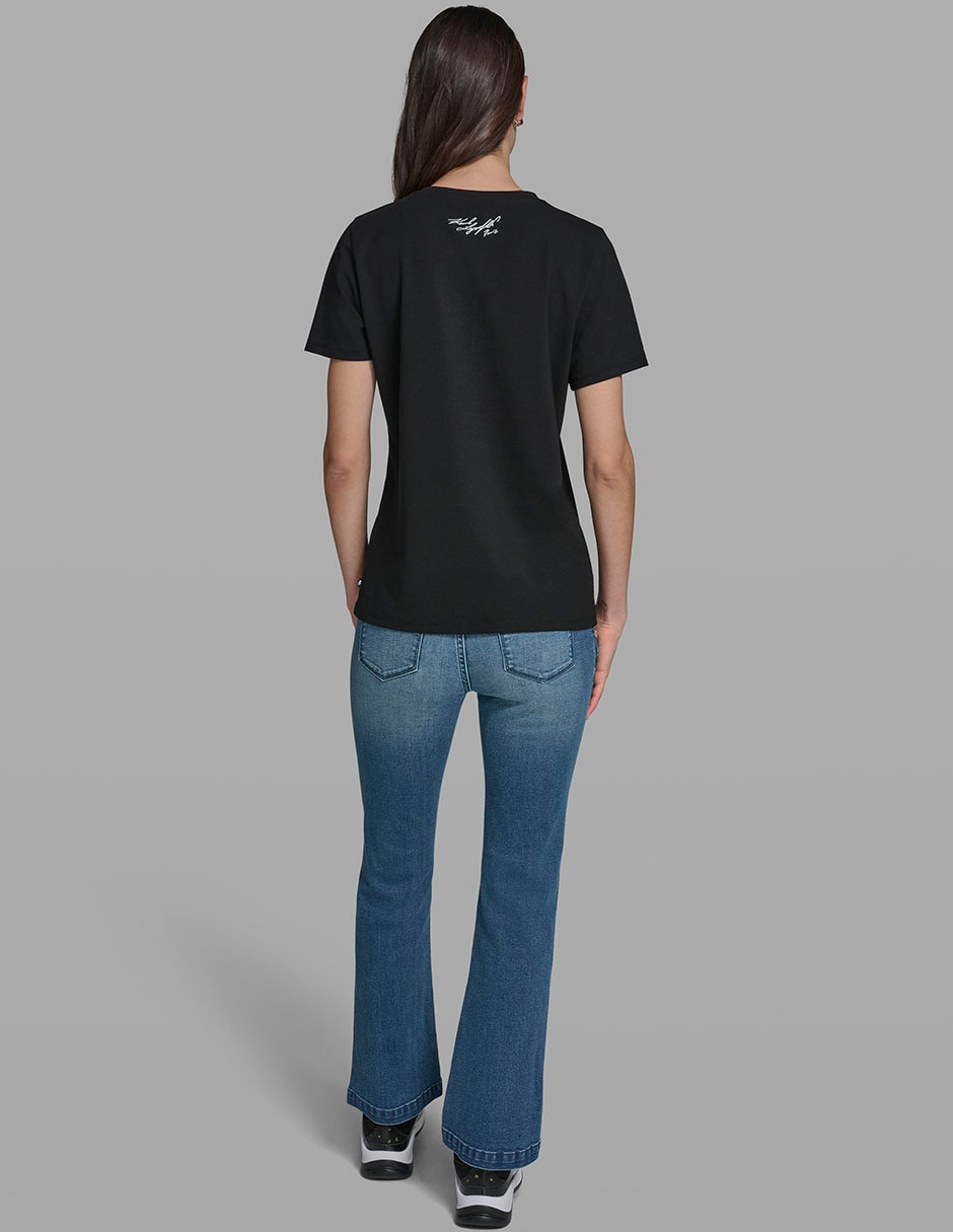 Playera manga corta cuello redondo para mujer 6