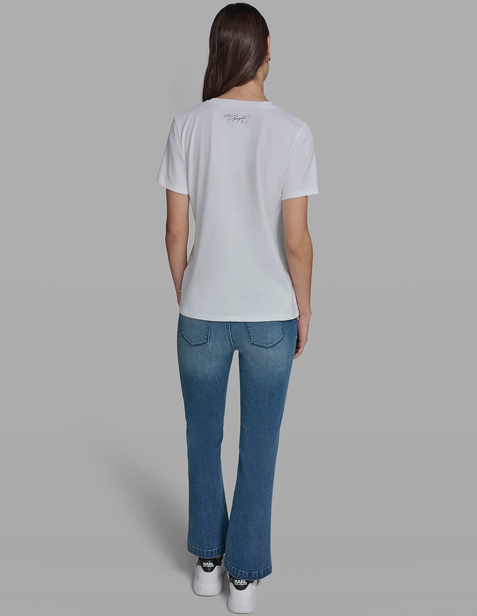 Playera manga corta cuello redondo para mujer 4