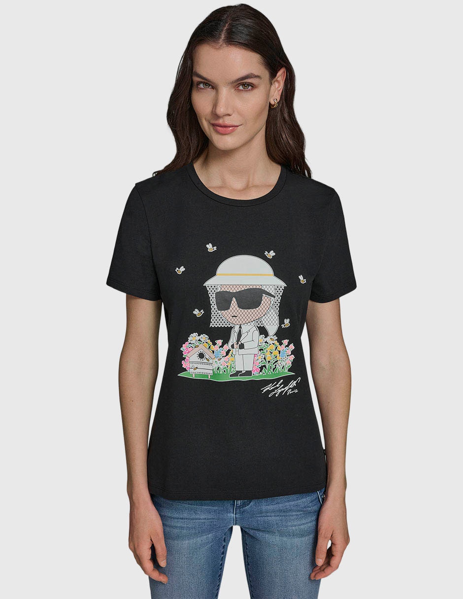 Playera manga corta cuello redondo para mujer