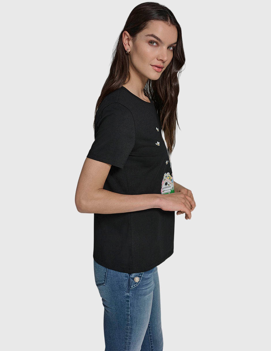 Playera manga corta cuello redondo para mujer 3