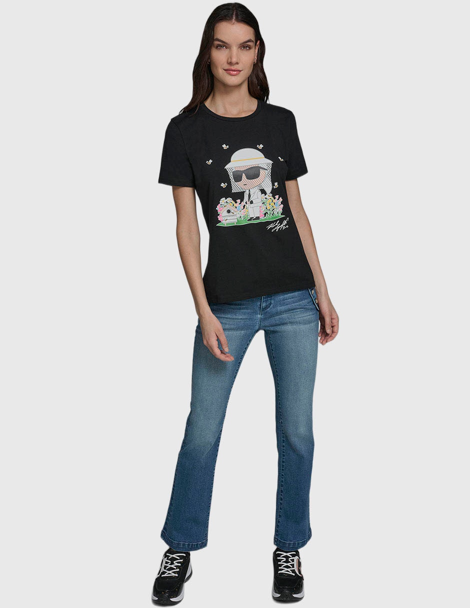 Playera manga corta cuello redondo para mujer 5