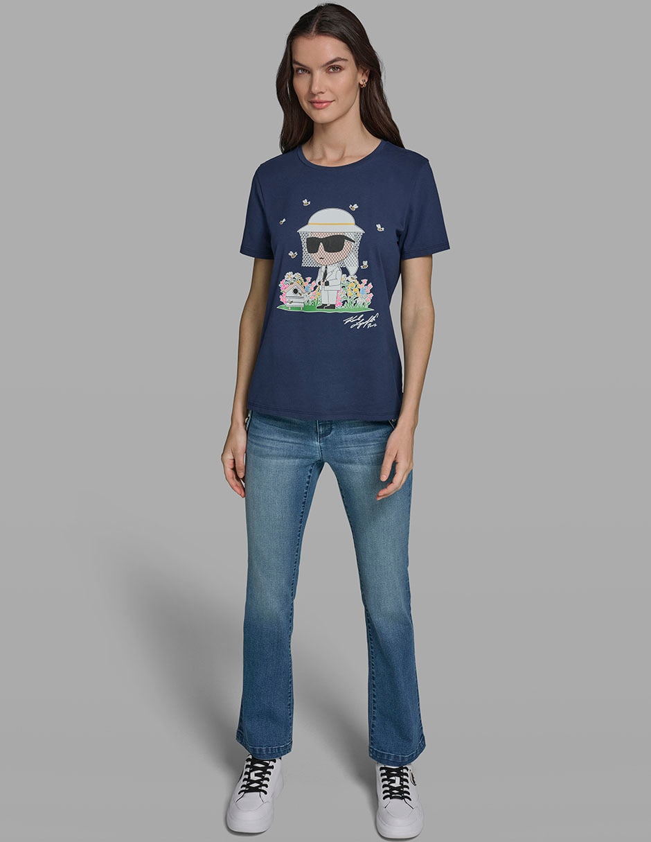 Playera manga corta cuello redondo para mujer 5
