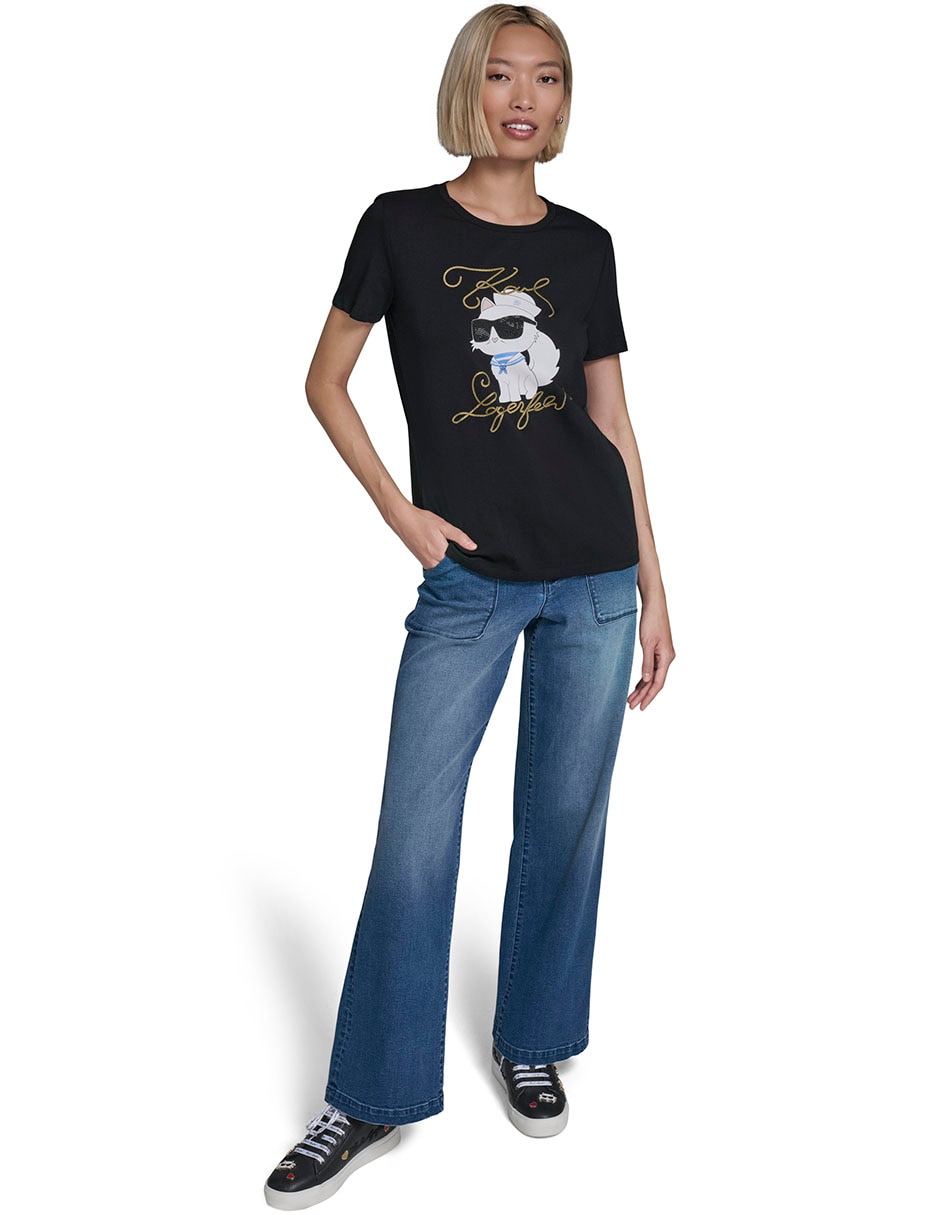 Playera manga corta cuello redondo para mujer 5