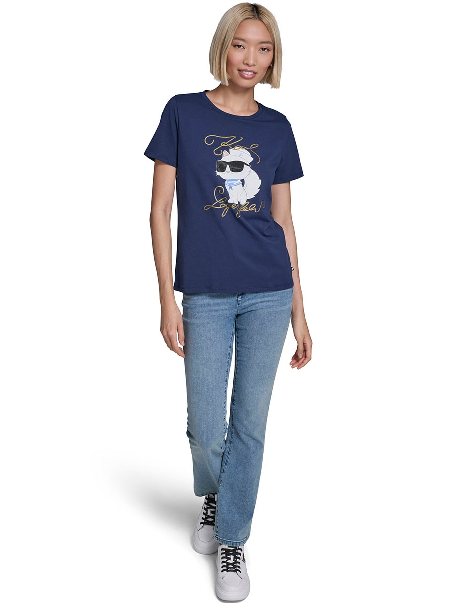 Playera manga corta cuello redondo para mujer 3
