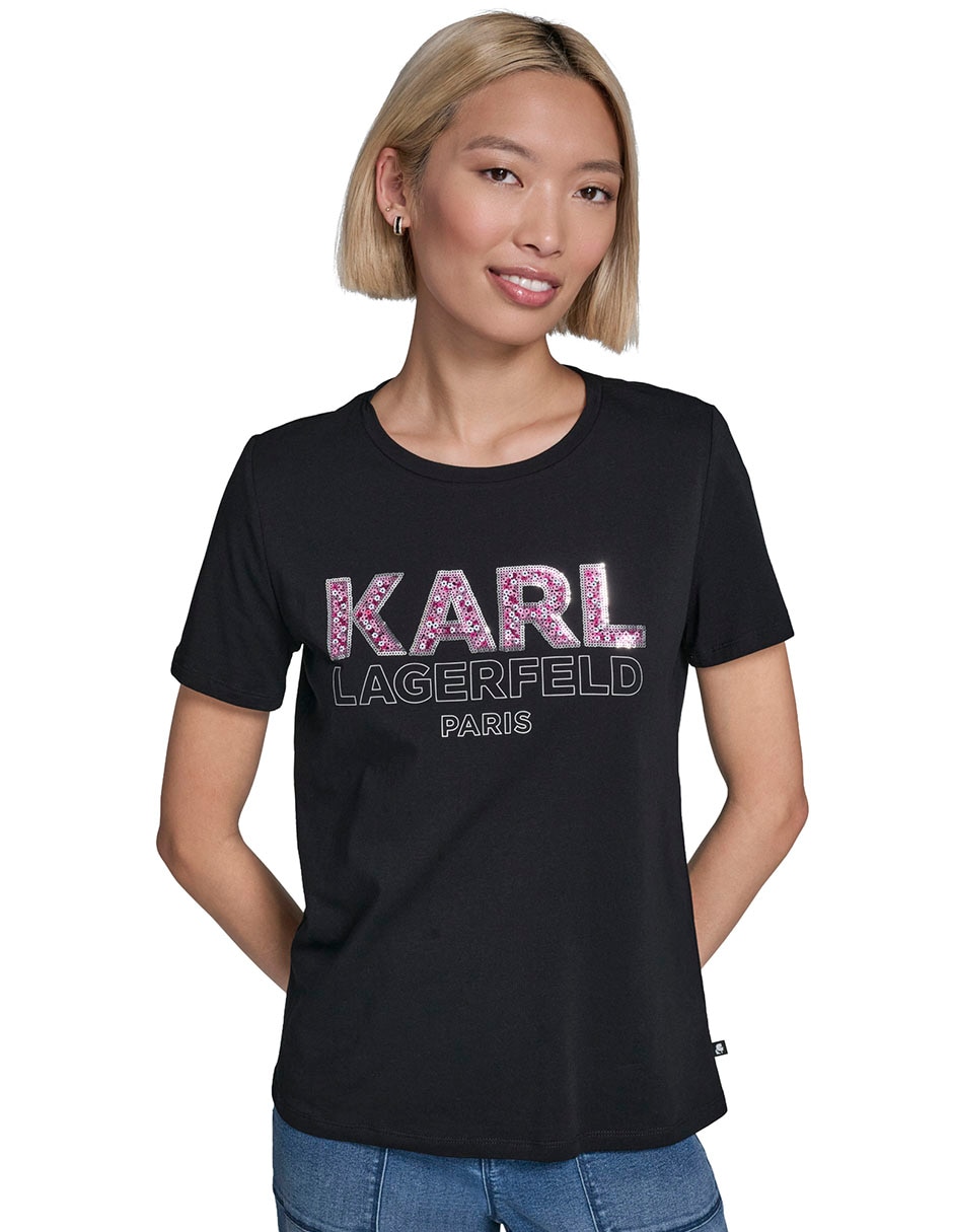 Playera manga corta cuello redondo para mujer
