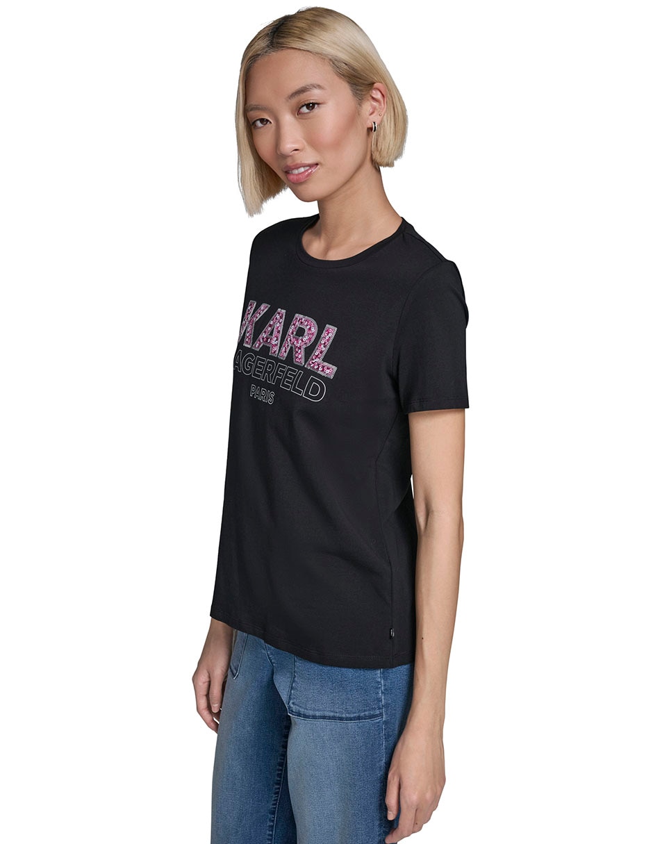 Playera manga corta cuello redondo para mujer 3