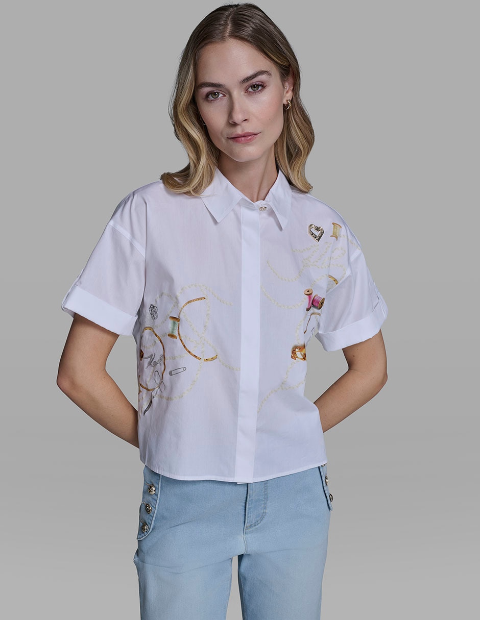Blusa manga corta para mujer