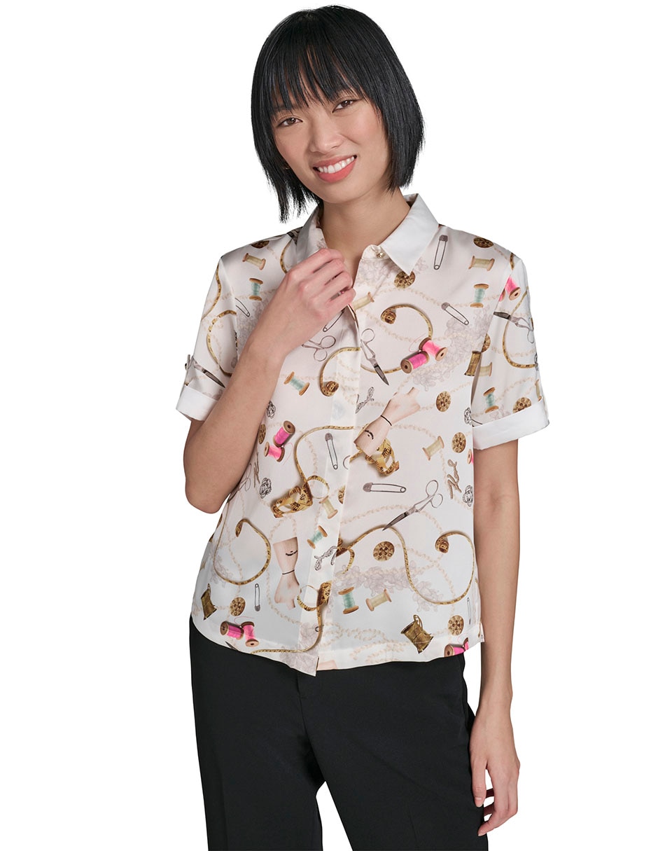 Blusa manga corta para mujer