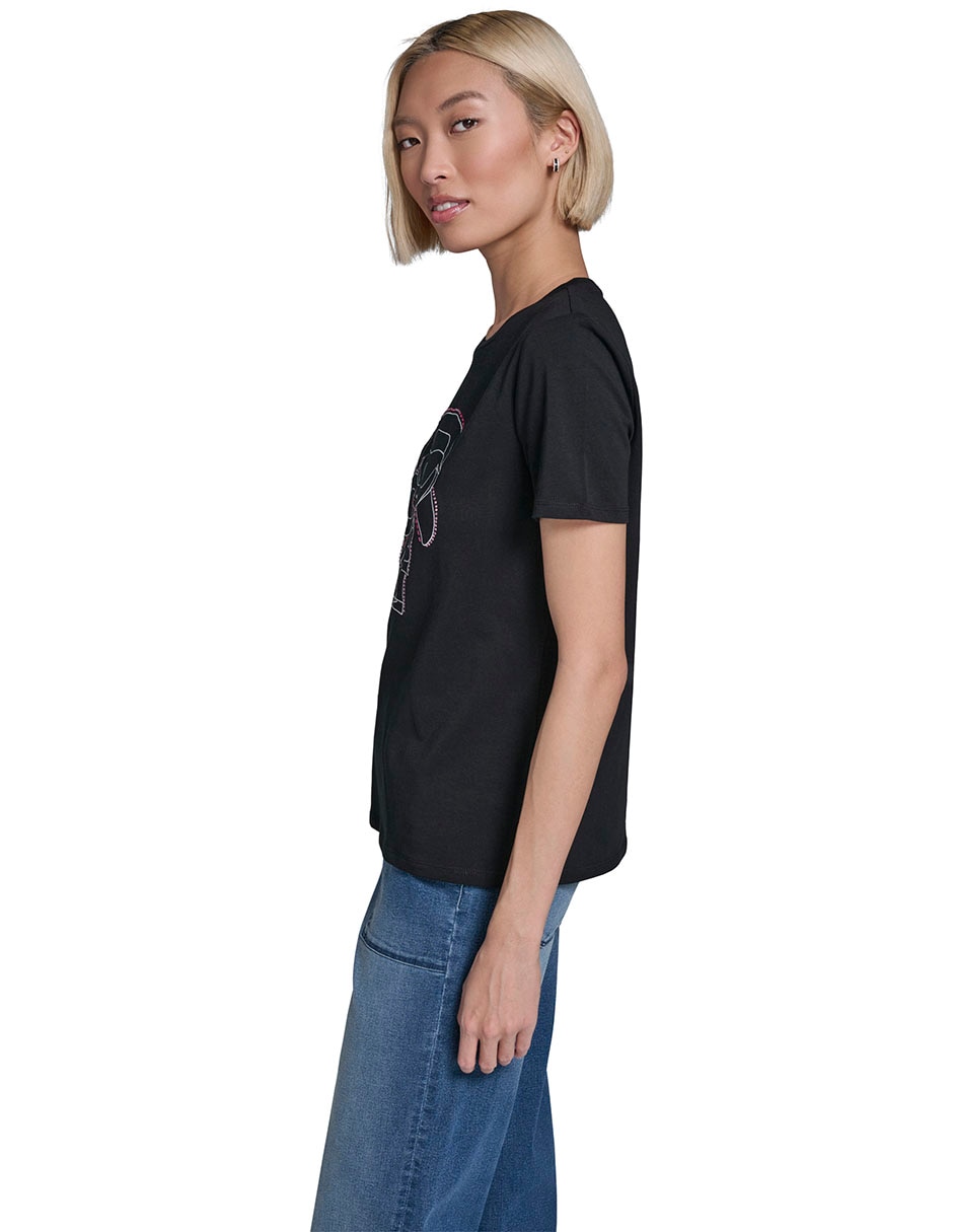 Playera manga corta cuello redondo para mujer 3