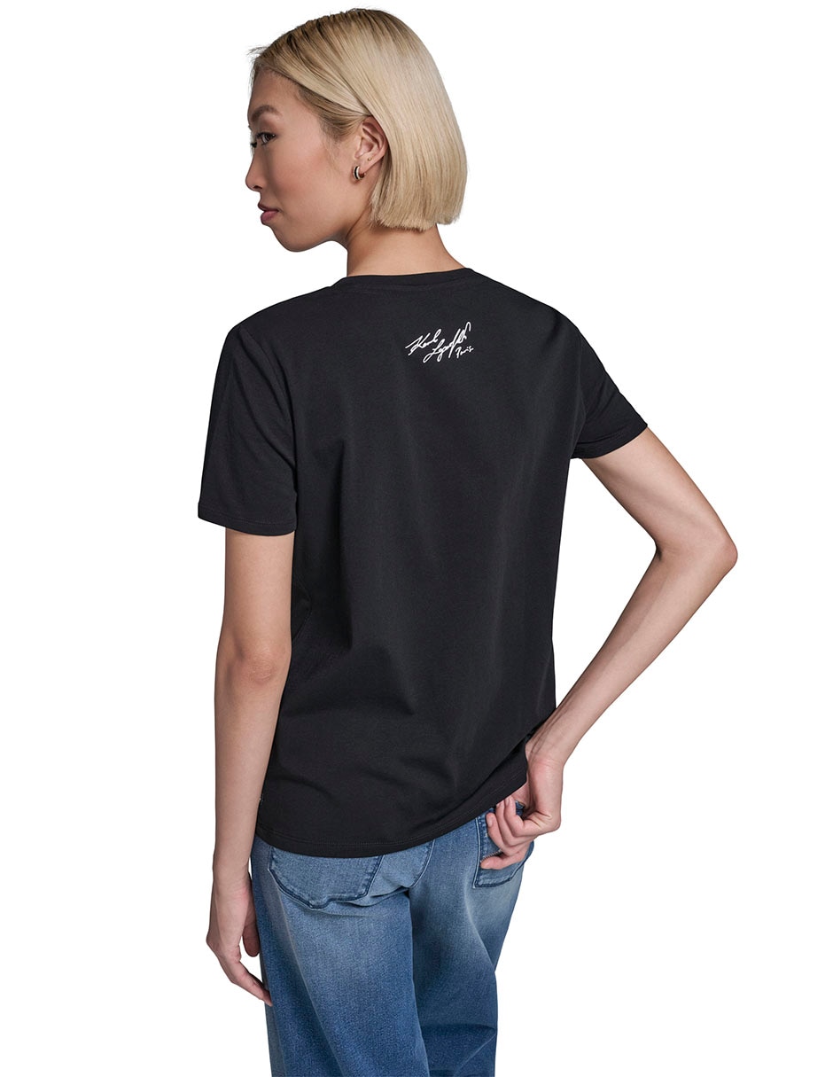 Playera manga corta cuello redondo para mujer 4
