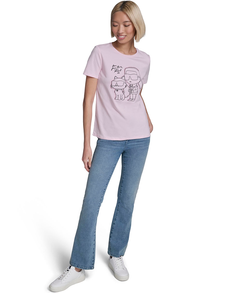 Playera manga corta cuello redondo para mujer 4