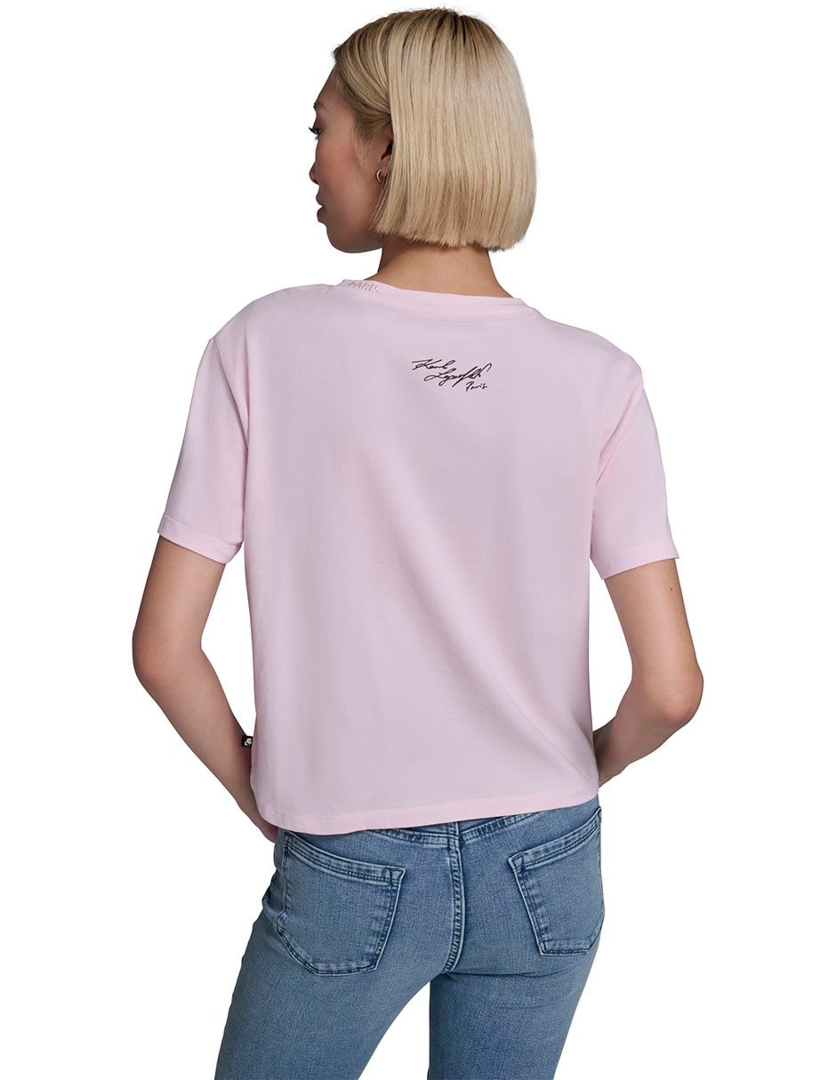 Playera manga corta cuello redondo para mujer 2