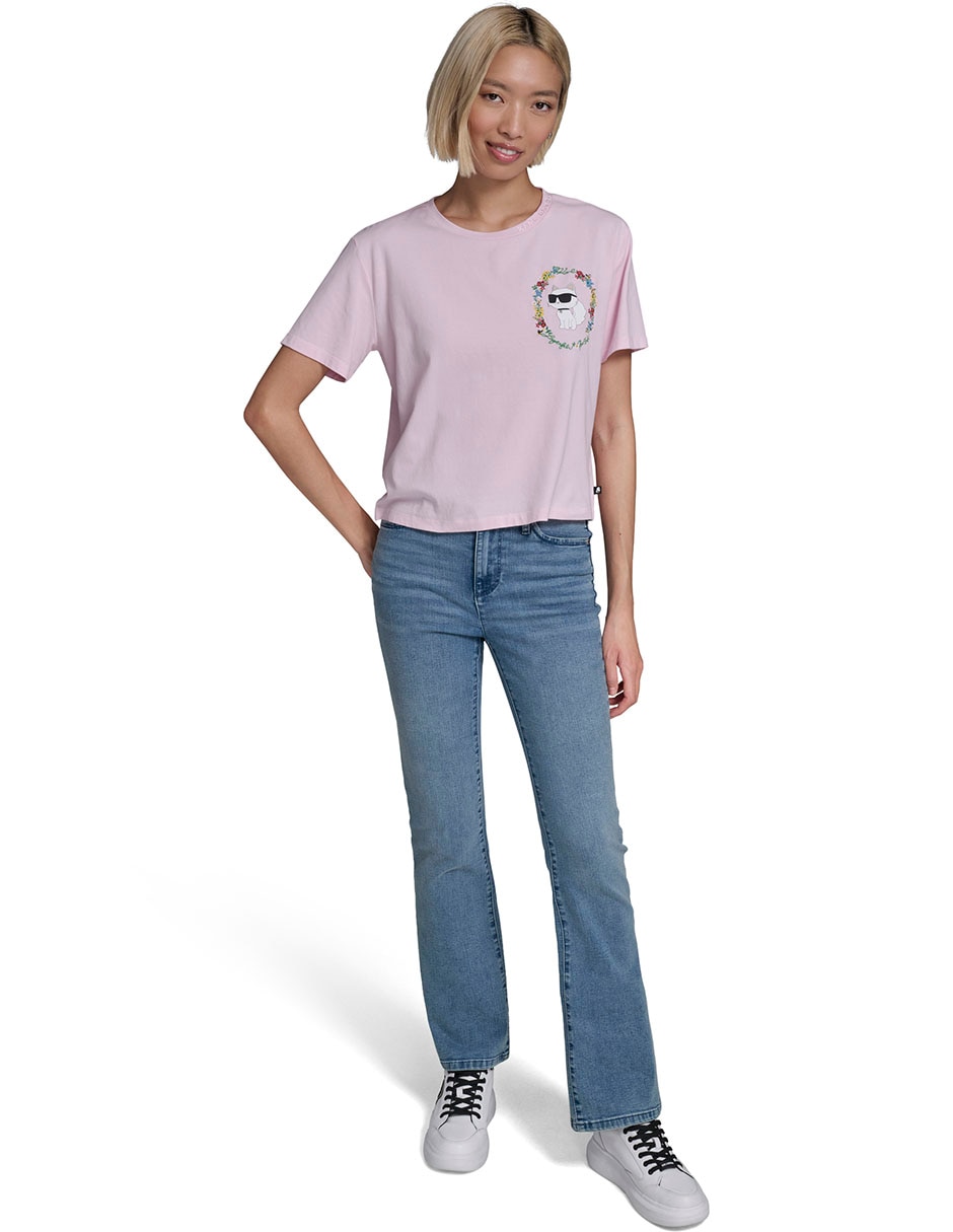 Playera manga corta cuello redondo para mujer 5
