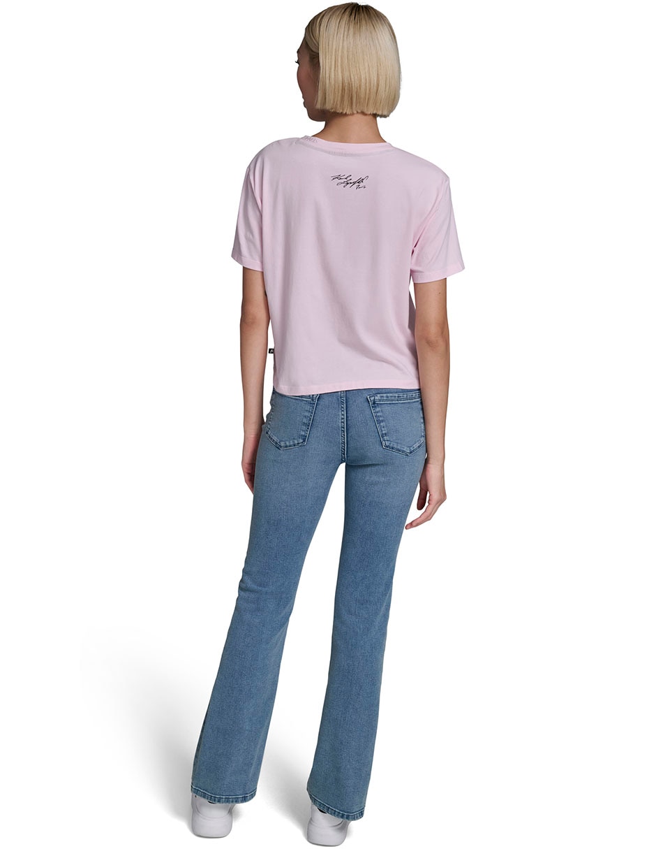 Playera manga corta cuello redondo para mujer 6