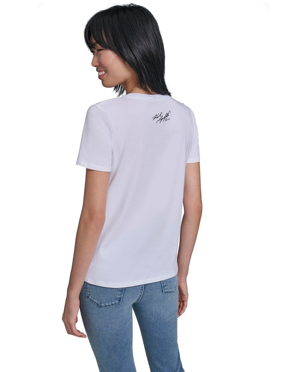 Playera manga corta cuello redondo para mujer 2