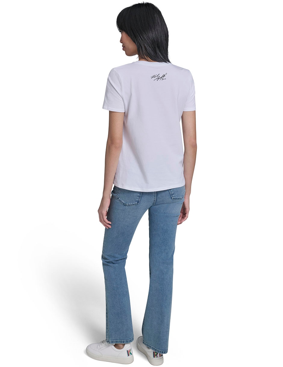 Playera manga corta cuello redondo para mujer 6