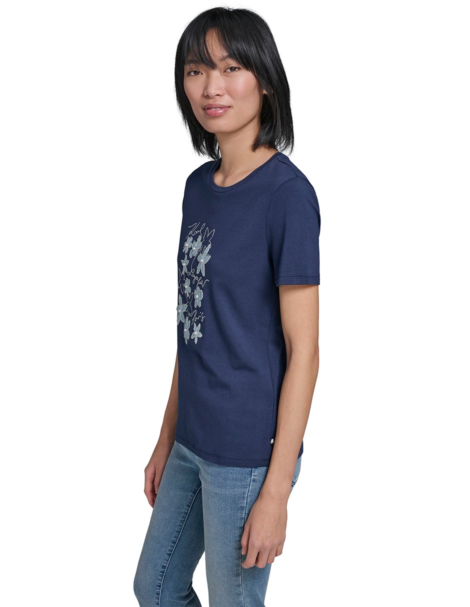Playera manga corta cuello redondo para mujer 3