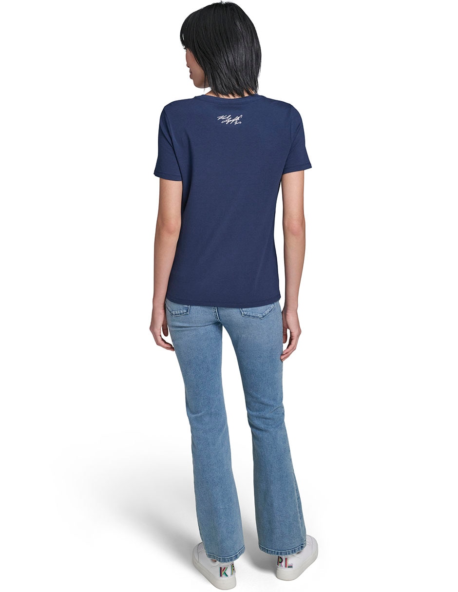 Playera manga corta cuello redondo para mujer 6