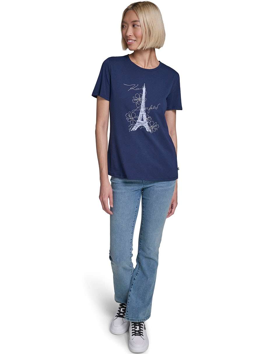 Playera manga corta cuello redondo para mujer 5