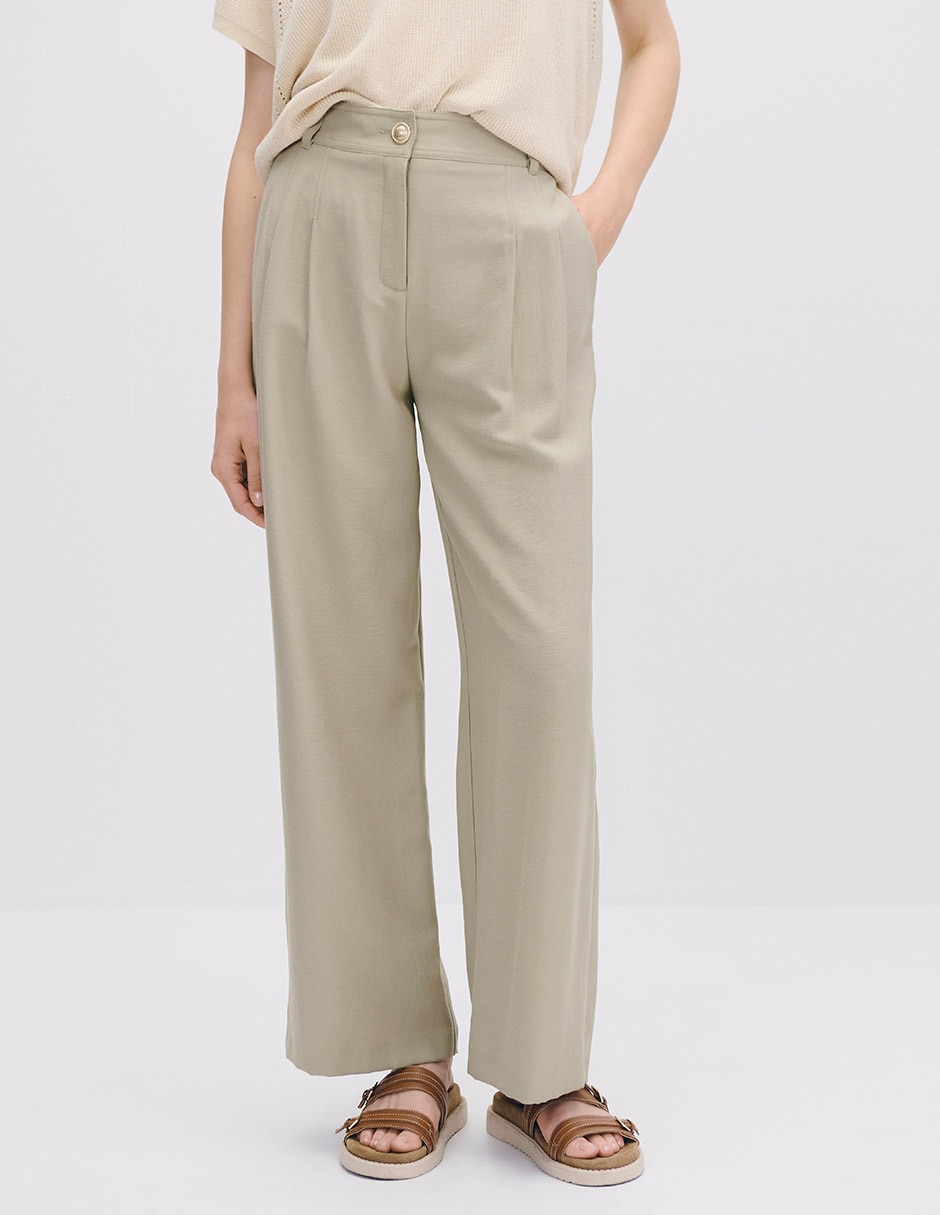 Pantalón relaxed wide leg para mujer