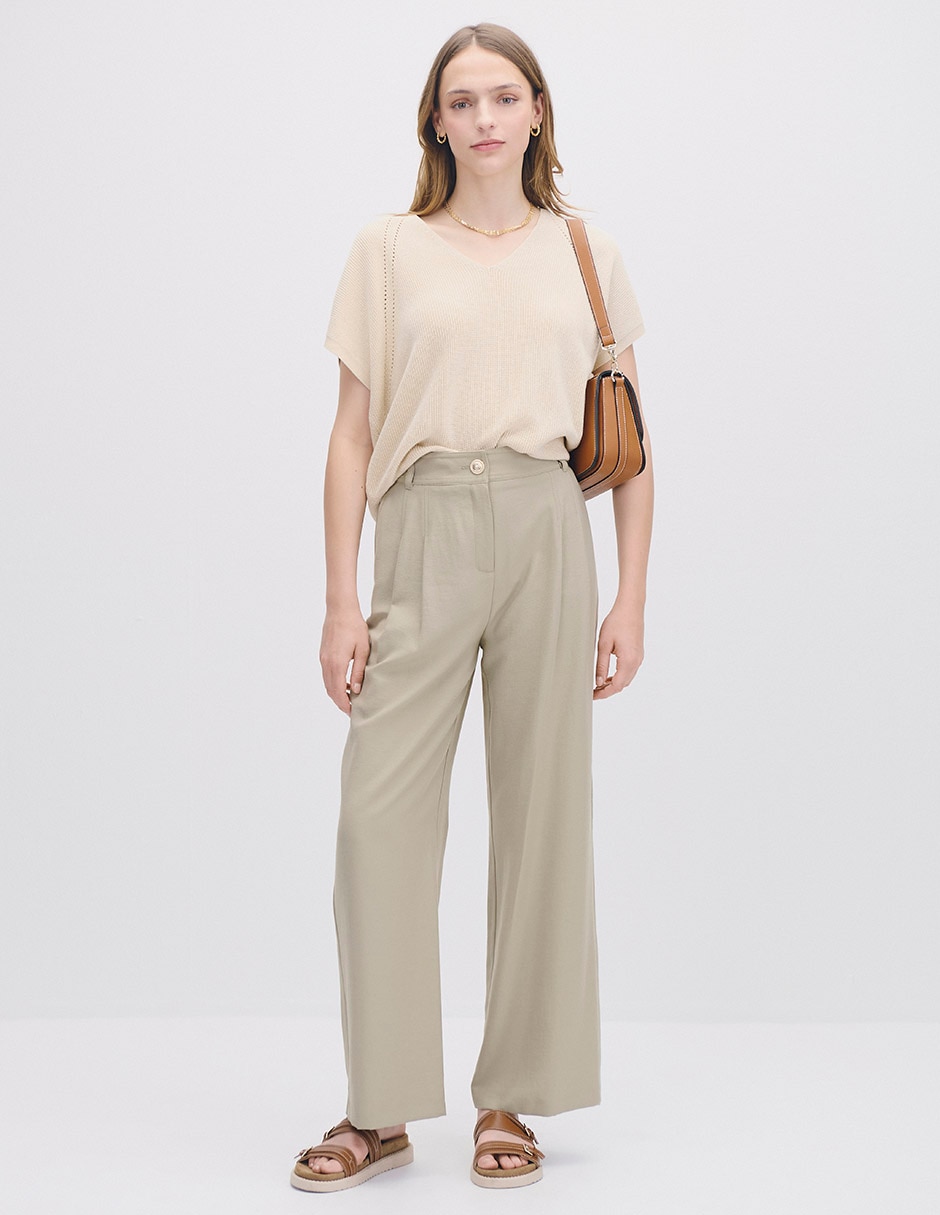 Pantalón relaxed wide leg para mujer 2