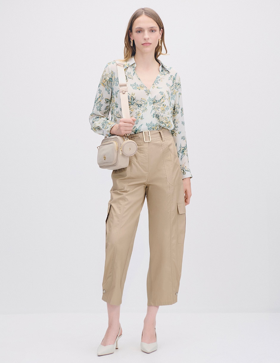Blusa envolvente Isola manga larga para mujer 2