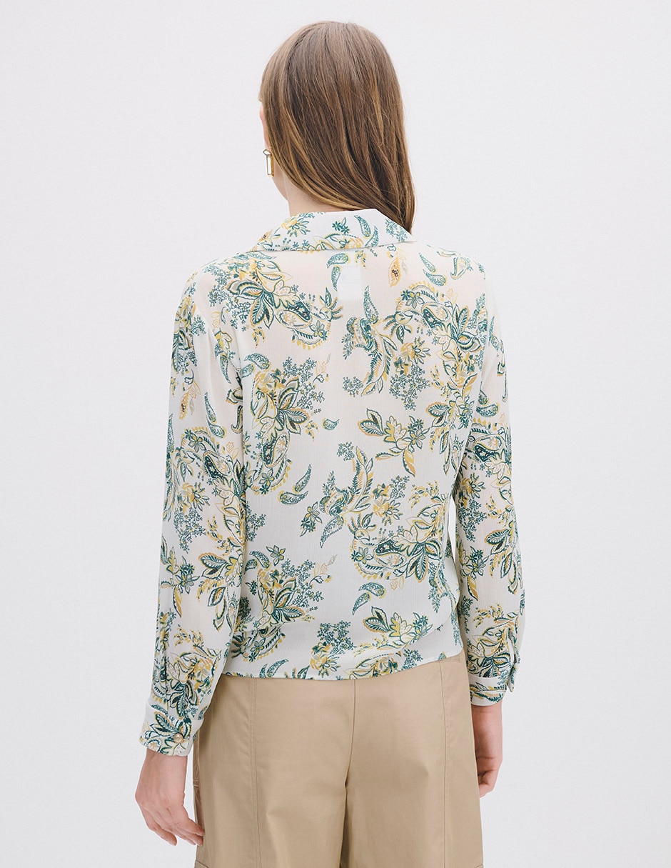Blusa envolvente Isola manga larga para mujer 3