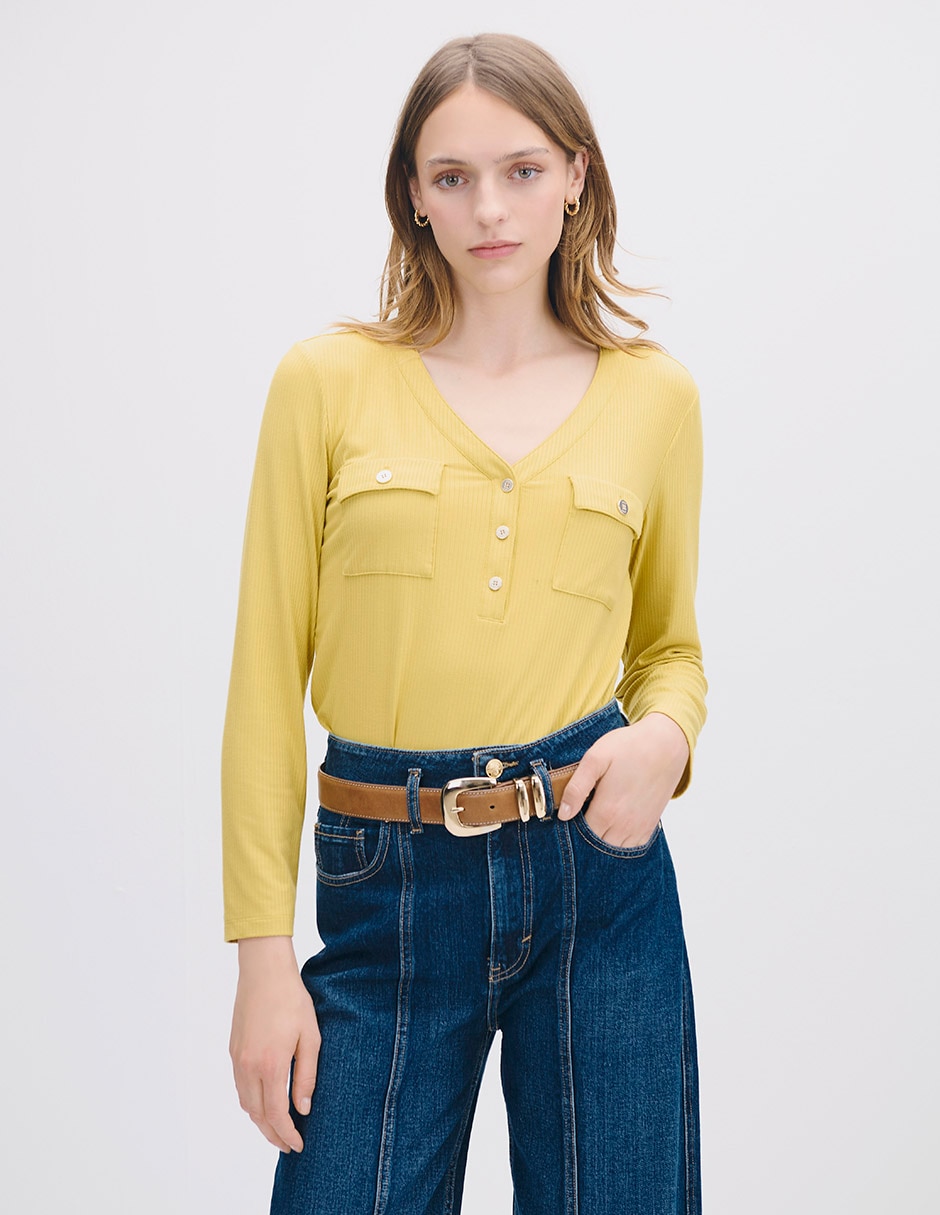 Blusa manga larga para mujer
