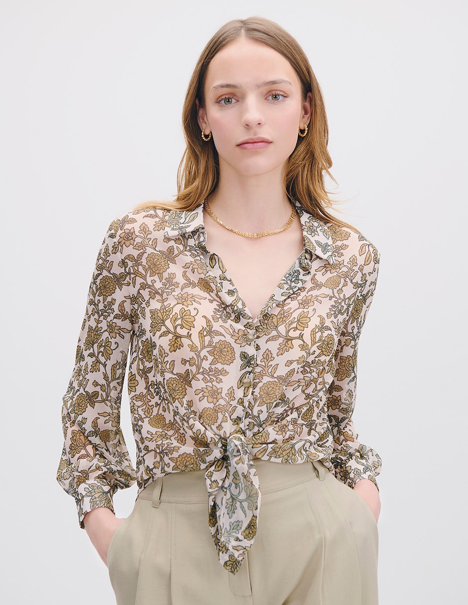 Blusa manga larga para mujer