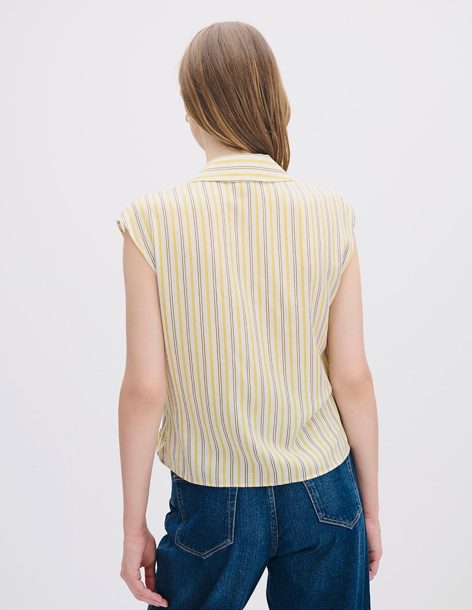 Blusa envolvente sin manga para mujer 3