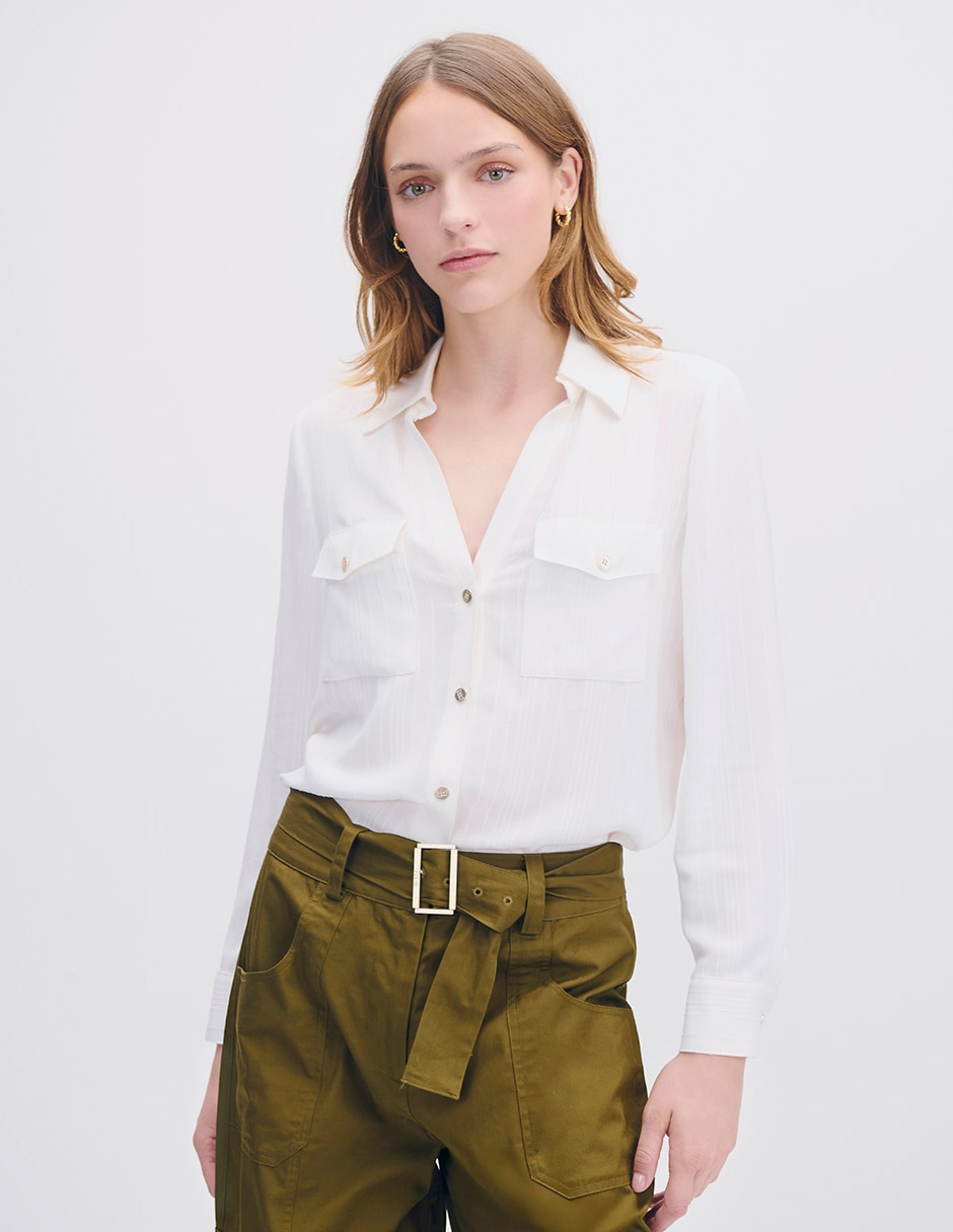 Blusa camisera Isola manga larga para mujer