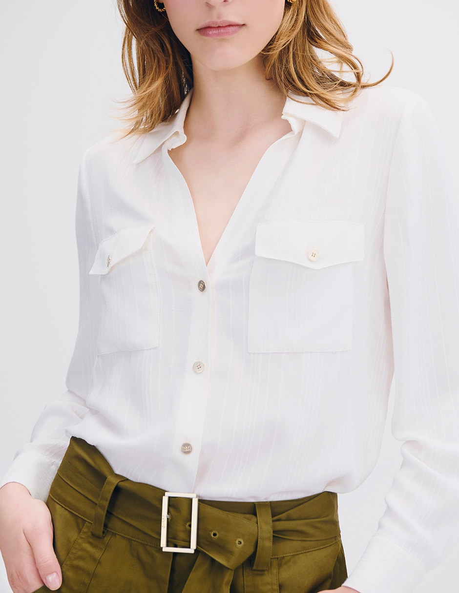 Blusa camisera Isola manga larga para mujer 3
