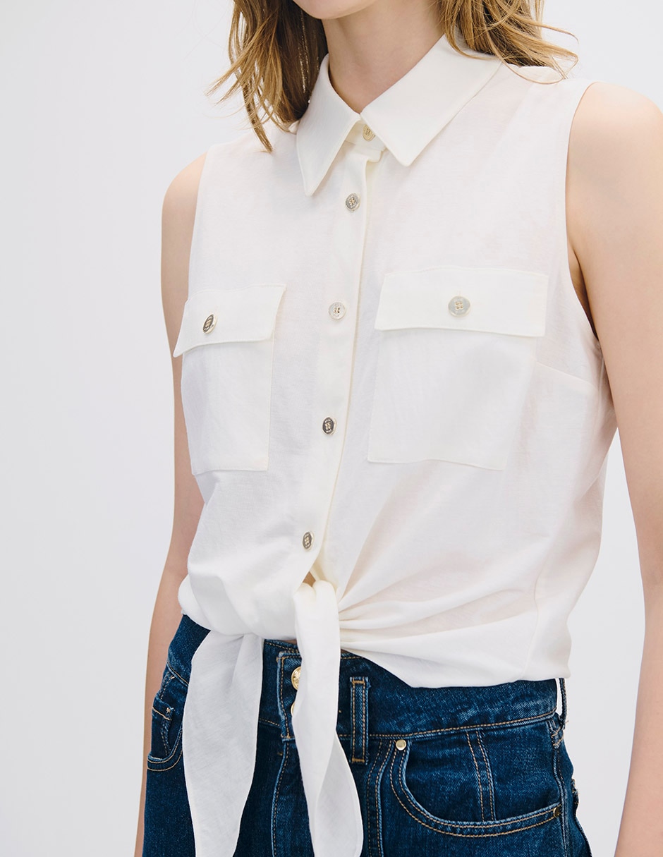 Blusa sin manga para mujer 4