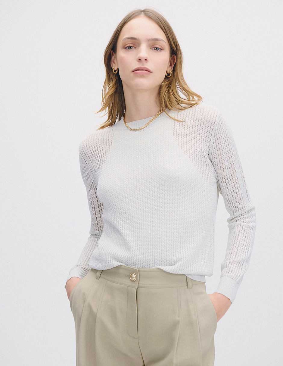 Suéter cuello redondo para mujer