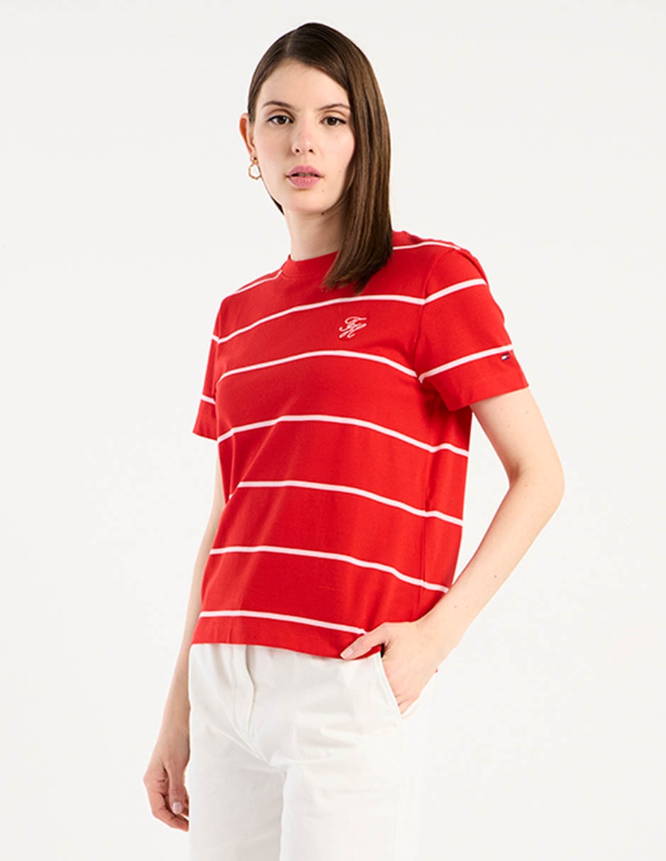 Playera manga corta Hilfiger cuello redondo para mujer