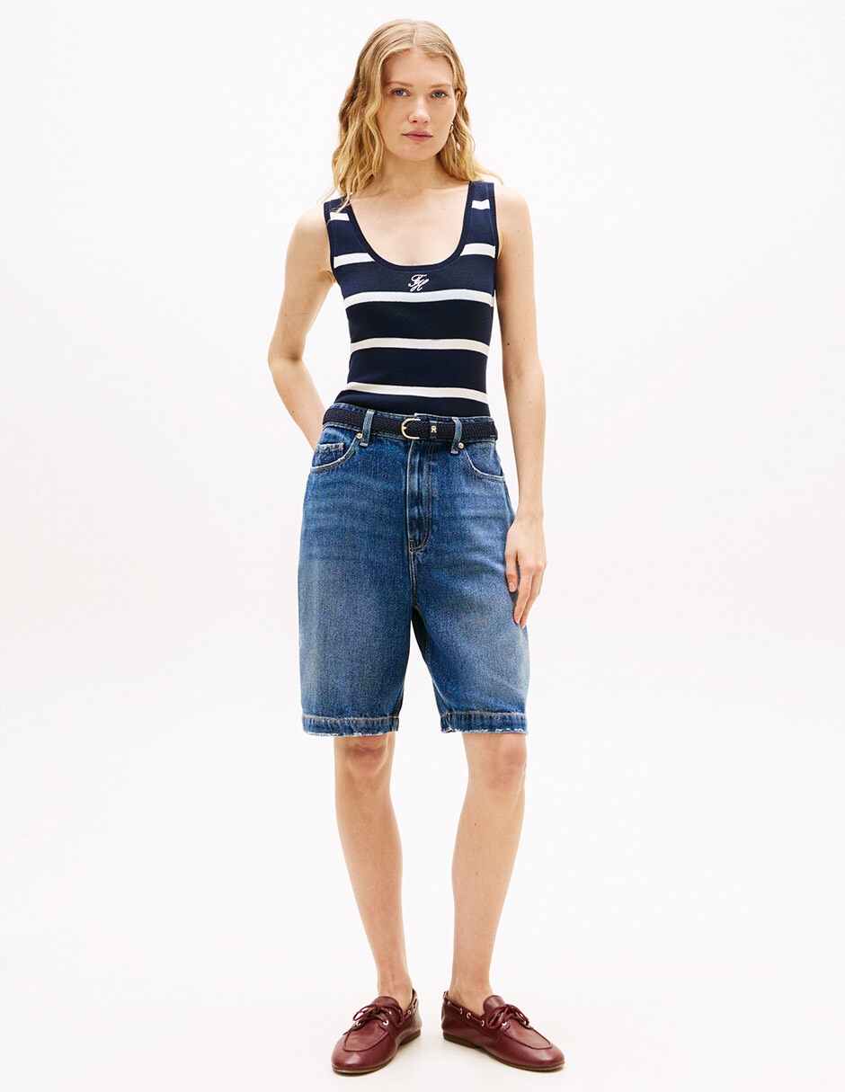 Playera sin manga cuello redondo para mujer 3