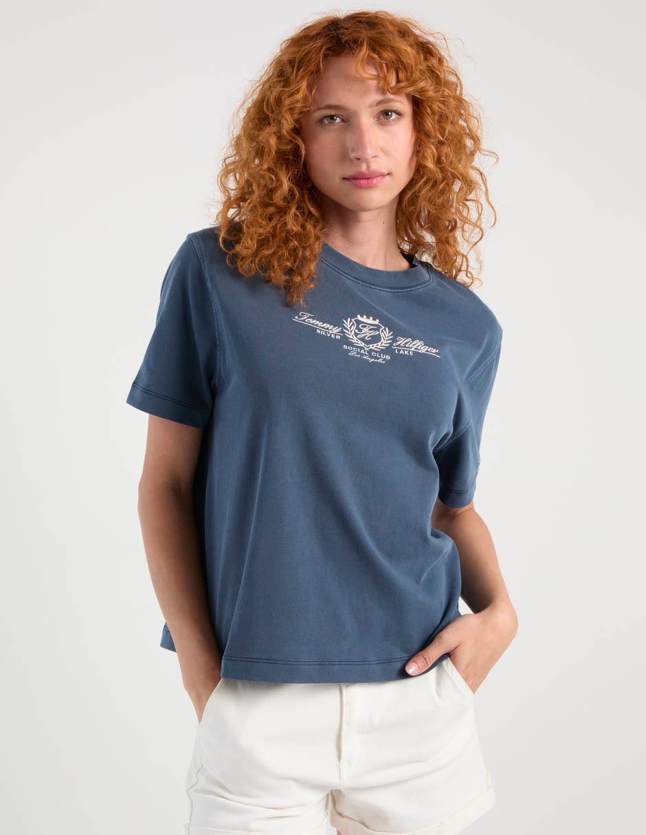 Playera manga corta Hilfiger cuello redondo para mujer