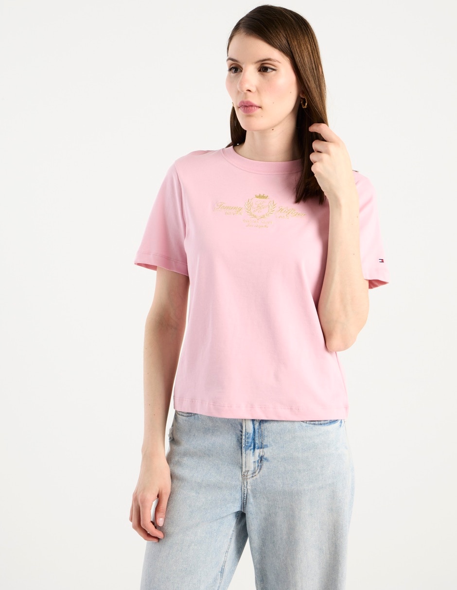 Playera manga corta Hilfiger cuello redondo para mujer