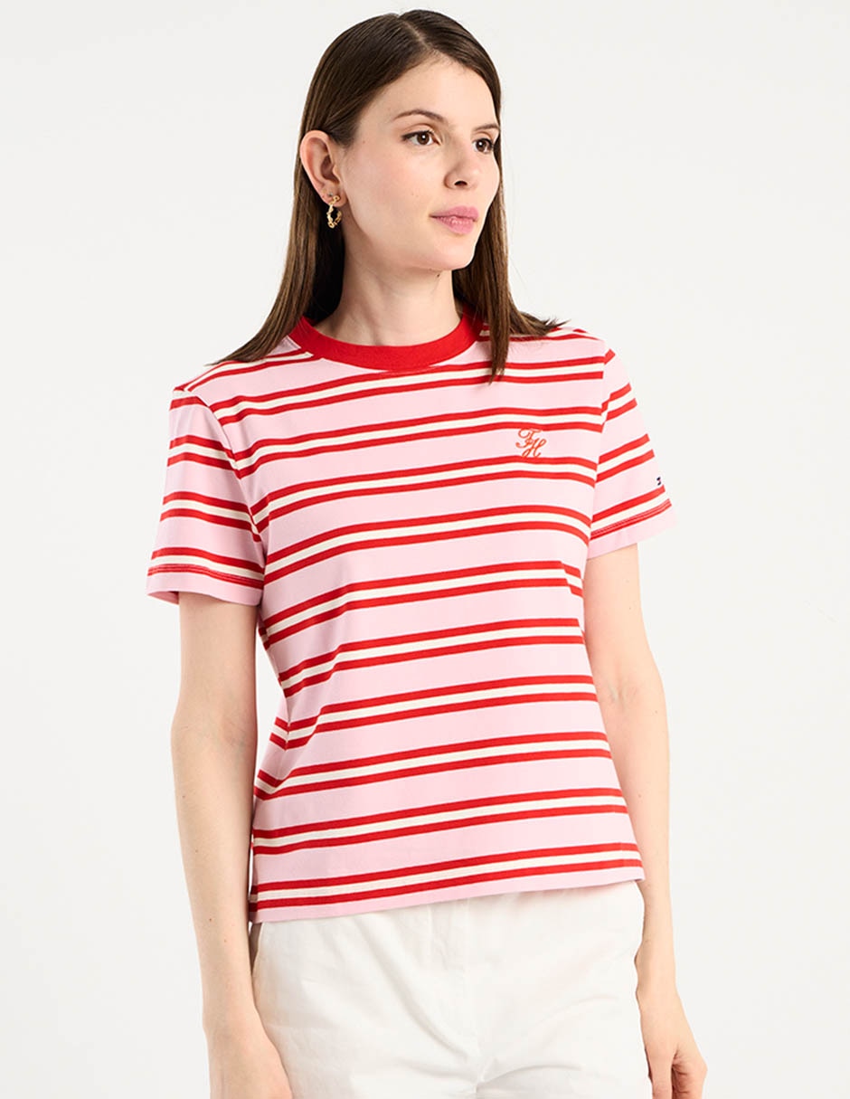 Playera manga corta Hilfiger cuello redondo para mujer