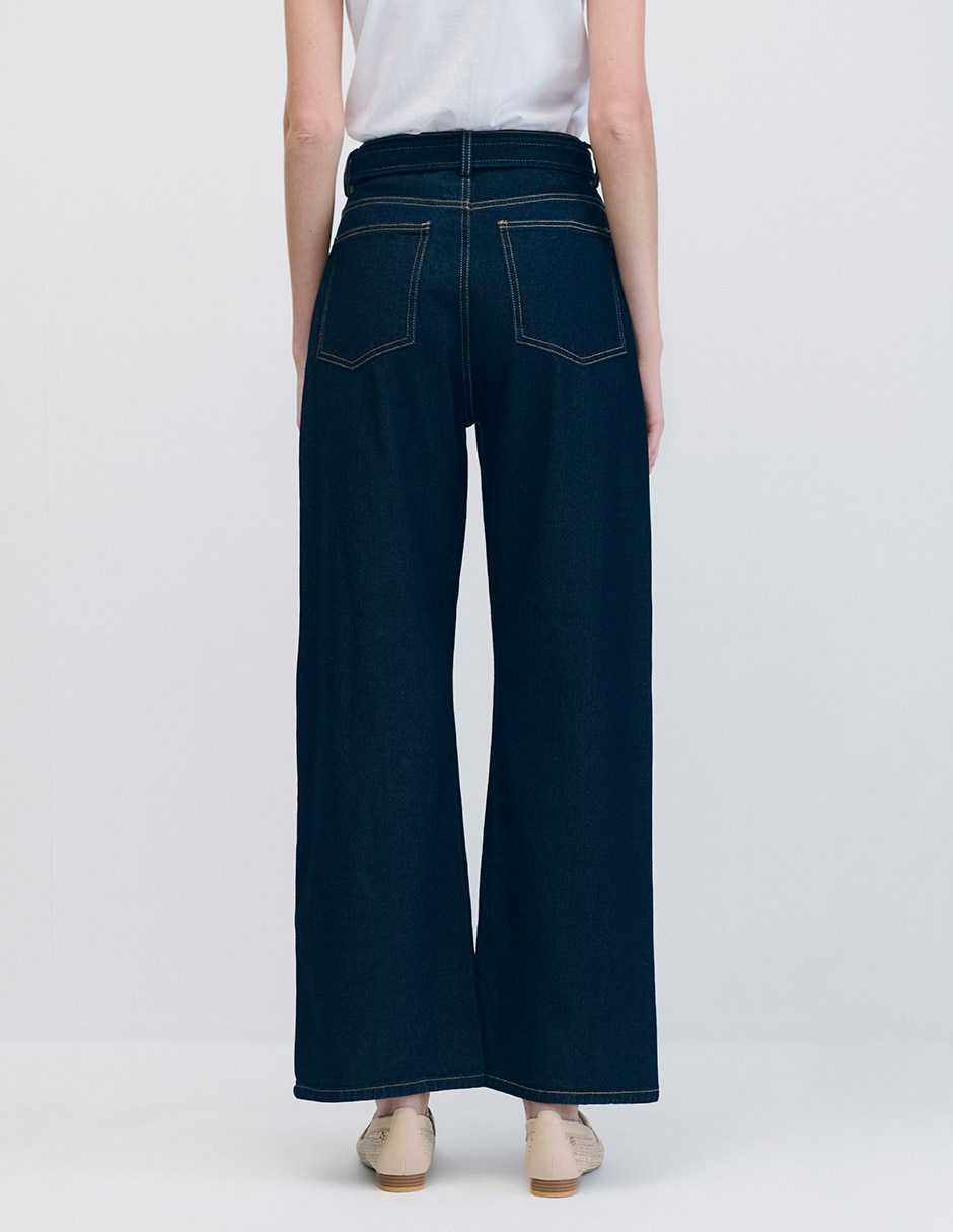 Jeans wide leg cintura alta para mujer 3