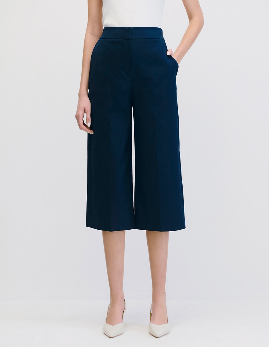 Pantalón coulotte amplio para mujer